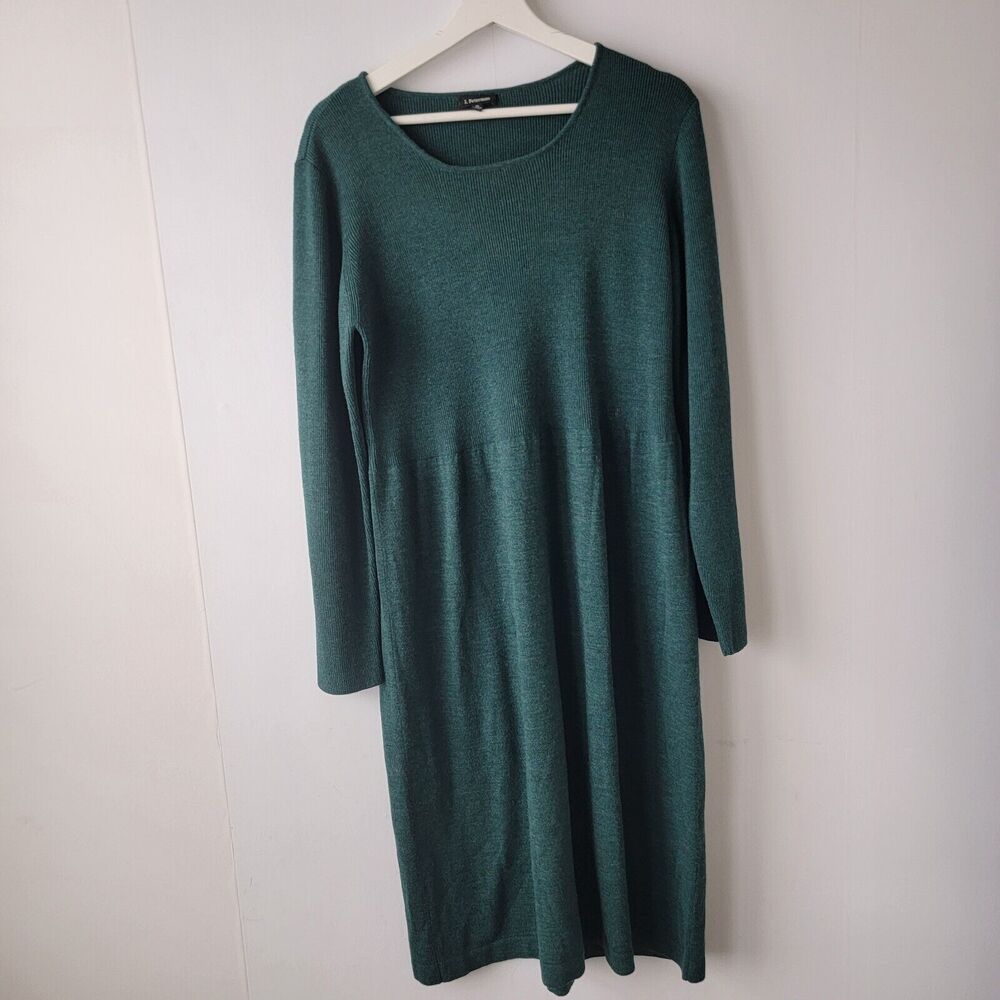 J. Peterman Forest Green Long-Sleeve Midi Dress